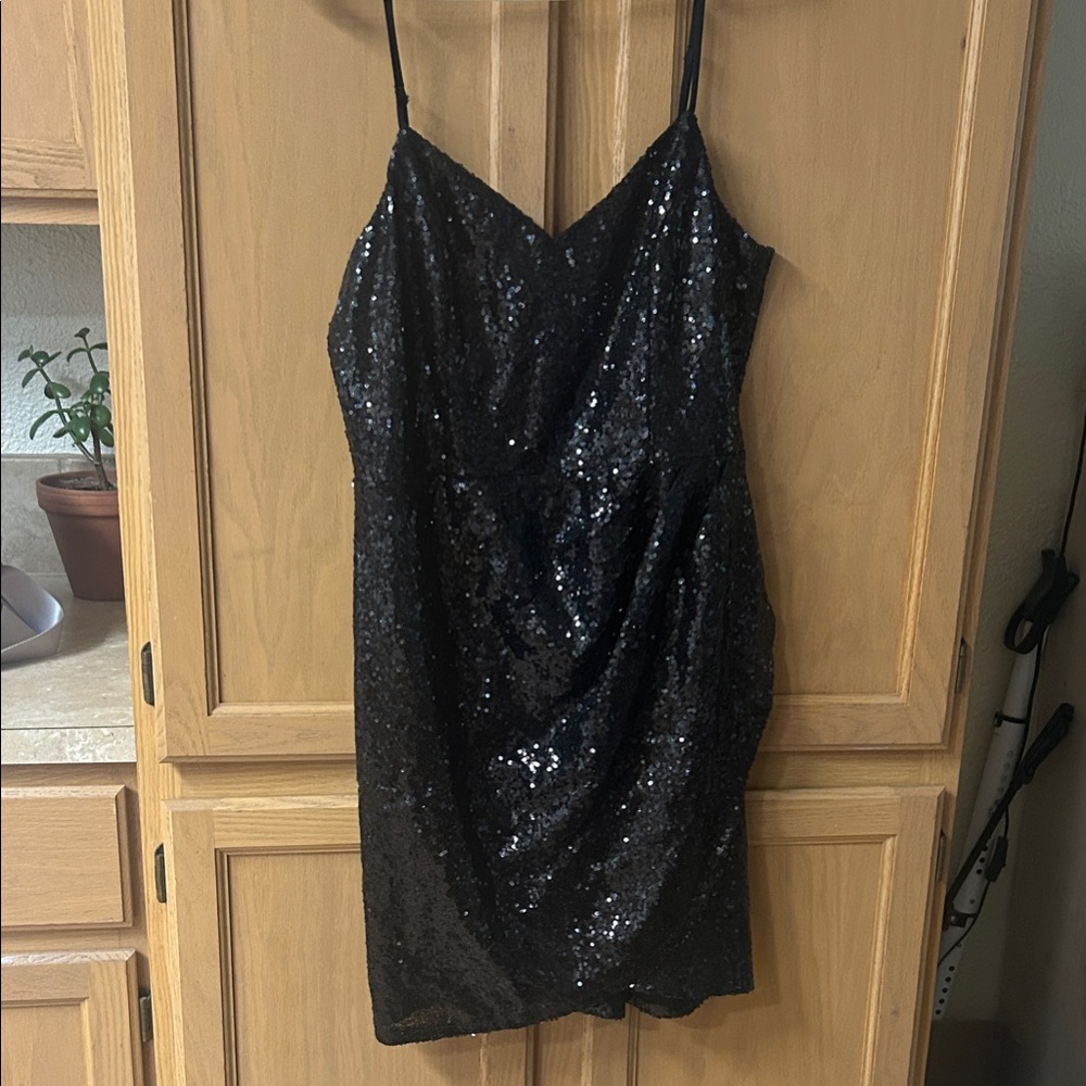 Speechless Black Sequin Mini Dress